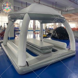 Bãi biển Inflatable nổi đảo nước nổi nền tảng cho gia đình nổi Lounger và Pavilion - Product Image 3