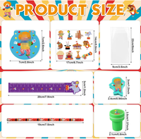 Carnaval Verjaardagsfeestje Circus Mini-notitieboekjes Potloden Gummen Linialen Stempels Stickers Klaslokaal Prijs Speelgoed Cadeau Goodie Bag Favoriet