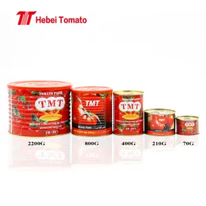 Pasta de tomate enlatada 400g 28-30% brix em 100% de pureza com melhor preço
