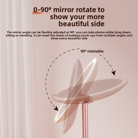 Miroir de Maquillage LED Intelligent HD avec Lumière d'Appoint et Boîte de Rangement pour Dortoir, Maison, Salon, Bureau et Coiffeuse