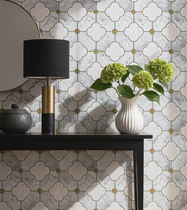 Mosaico de azulejos de vidrio con forma cuadrada de mármol biselado para salpicadero, decoración de <span class=keywords><strong>pared</strong></span> y suelo - Product Image 1