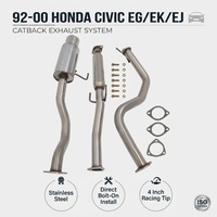 Système d'échappement sport Catback en acier inoxydable avec embout de 4 pouces pour Honda Civic EG EK 2DR 4DR 92-00, kit silencieux de performance, vente en gros
