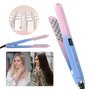 Professional Hair Straightener Ceramic Iron Straightens and Curls 2 in 1 Adjustable Hair Straightener Curler