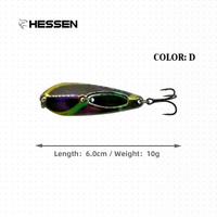 Umpan Pancing Sendok Logam Keras Buatan Warna-warni 60mm 10g Air Tawar Air Asin Tenggelam untuk Memancing Ikan Bass
