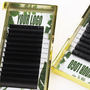 Plateaux de marque privée d'extension de cils en cachemire Meilleurs extensions de cils de volume russe Extensions de cils foncés en <span class=keywords><strong>velours</strong></span> de soie de <span class=keywords><strong>velours</strong></span> - Product Image 1