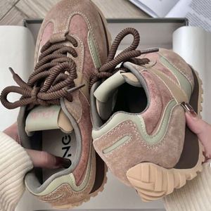 2026 Autumn New Retro German Trainers, Hot Color <b>Block</b> Thick Sole Sneakers, Women High-end Versatile Casual Daily Shoes - Product Image 1