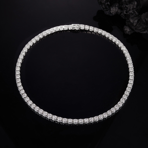 Moissanit Tennis-Kette 3mm 16-<span class=keywords><strong>24</strong></span> Zoll Moissanit Tennis-Halskette 925 Sterling Silber Tennis-Halskette S925 Moissanit Kettenglieder - Product Image 3