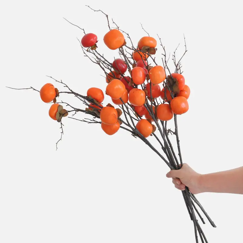 Artificial Persimmon Branches And Fruits Retro Home Furnishings Hotel Restaurant Decoration Flower Arrangements