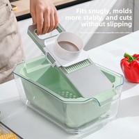 Multifunctionele roestvrijstalen groentesnijder, handmatig te bedienen, huishoudelijk, voor aardappelreepjes, komkommer, fruit en groenten.