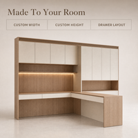 Bureau d'étude personnalisé pour chambre d'enfant, bureau d'angle avec étagère et armoire de rangement supérieure, gain de place