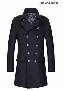 เสื้อโค้ทกันหนาวสำหรับผู้ชายเสื้อโค้ทกันลมให้ความอบอุ่นสไตล์สตรีทขนสัตว์ผสมสไตล์คลาสสิก - Product Image 2