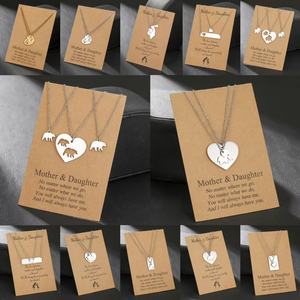 Mother <b>Daughter</b> Stainless Steel Heart <b>Necklace</b> For Women Daily Wear Jewelry Gift - Product Image 1