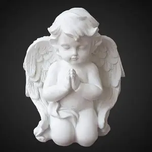 Diz çökmüş dua Cherubs heykeli reçine bebek melek heykelcik anıt kanatları melek heykel ev dekorasyon için