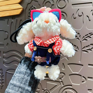 بيع بالجملة لطيف أفخم سلسلة المفاتيح قلادة الإبداعية أرنب طويل الأذنين المدرسية زوجين شنقا دمية هدية - Product Image 5