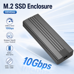 M.2 NVMe/SATA SSD 外壳，USB-C 3.2 Gen2 10Gbps，免工具安装，支持 8TB 2230/2280 SSD，适用于 Windows/Mac/Linux/Android - Product Image 1