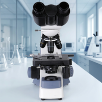 Microscope biologique rechargeable 1600X avec lentille achromatique 195, plateau mécanique double couche et condenseur d'Abbe pour laboratoire et école