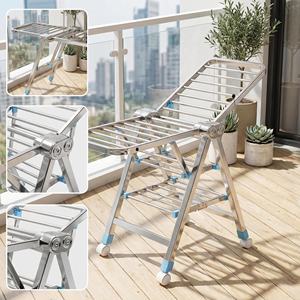 Tendedero de ropa de acero inoxidable Yearning - Tubo cuadrado completo de 1.8m, versión de doble capa y engrosada - Product Image 1