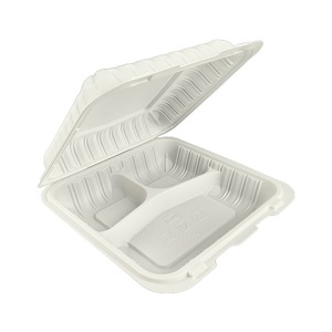 Lonchera Plegable de PP Estilo Americano MFPP Blanca con Bisagras, Tamaños de 6 a 9 Pulgadas, Apta para Microondas, Biodegradable, Exportación, de una Sola Pieza - Product Image 2
