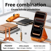 Kabel Pengisi Daya Cepat USB-C Lipat Terlaris Lintas Negara, Mendukung Transfer Data, Kompatibel untuk Laptop