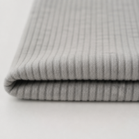 Tissu en maille côtelée rayée teinte en fil 4x2, 95% Rayonne 5% Spandex, 135cm, 270gsm, Élastique, Respirant, Anti-rétrécissement, Absorption d'humidité
