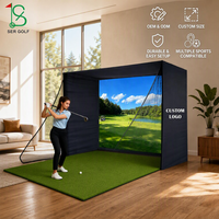 Filets de simulation de golf LOGO personnalisé 10x8ft 10x9ft 12x9ft 14x8ft Ensemble complet avec cadre et kit d'écran à impact HD