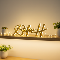 Letrero Luminoso LED con Logotipo Acrílico, Letras de Acero Inoxidable, Letrero 3D Retroiluminado, Letras Metálicas de Canal, Logotipo Acrílico para Negocios