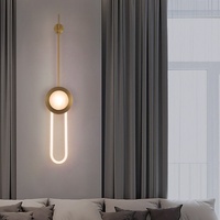 Lampe murale LED en fer de style nordique de luxe pour salon, chambre à coucher, couloir avec abat-jour en verre, lumière chaude 3000K