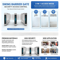 Barrière pivotante en acier inoxydable 304 avec contrôle d'accès RFID pour entrée commerciale de bâtiment de bureaux, garantie CE, OEM, ODM
