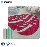 Hongcai usine 5 couleurs 3D paillettes bouffée transfert de chaleur vinyle rouleau HTV paillettes impression bouffée vinyle film de transfert souple