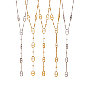 Nuova Collana Trendy con Ciondolo a Naso di Maiale in Acciaio Inossidabile, Impermeabile, Placcata Oro, Alta Qualità, Lunga Catena per Maglione da Donna - Product Image 1