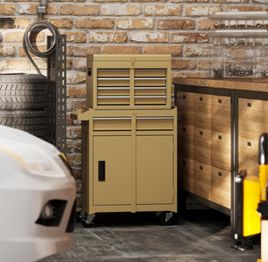 Outils Coffre à outils roulants de 20 pouces avec établis à 5 tiroirs en acier inoxydable et <span class=keywords><strong>bois</strong></span> Armoire de rangement verrouillable <span class=keywords><strong>sur</strong></span> roues - Product Image 3