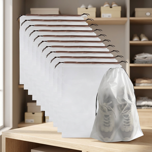 Sac de rangement Bicoy en polyester dépoli transparent réutilisable avec cordon de serrage, personnalisable avec logo, pour sous-vêtements, chaussures de voyage et vêtements - Product Image 3