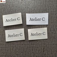 Étiquette tissée personnalisée avec logo du fabricant pour vêtements, chapeaux, sacs, couettes et taies d'oreiller – à coudre