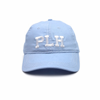 Casquettes de baseball en coton sergé non structurées, personnalisées OEM, à 6 panneaux, avec logo brodé coloré et broderie plate en coton