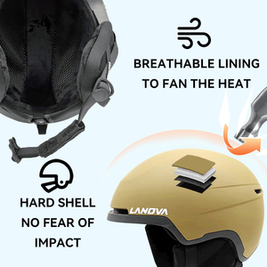 Dernier modèle de casque de ski de haute qualité de l'usine Lanova, 6 aérations, DUAL SPORT, casque de snowboard pour adultes et jeunes, casque de ski personnalisé en moulage intégré - Product Image 5