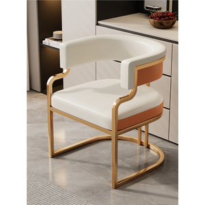كرسي طعام فاخر بتصميم بسيط لمنطقة الاستقبال، مكتب المبيعات، غرفة الاستشارات، صالون الأظافر، كرسي مكياج بمسند ظهر - Product Image 2