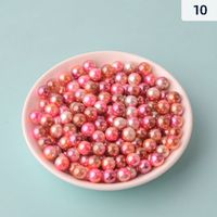 Dégradé Perle 3mm 6mm 8mm 10mm 12mm Irisé Lâche ABS Perle Perle Non Poreuse Multicolore Plastique DIY Perle Artificielle DK017