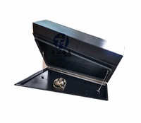 Boîte à outils de camion en aluminium étanche, 2 pièces, avec verrouillage pour poignée en queue de baleine et support pour barre de ramassage