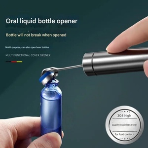 Outil d'ouverture de bouchons professionnel multi-usage en acier inoxydable - Design mini pour flacons de pharmacie, bouteilles de bière, couvercles de bocaux - Product Image 2