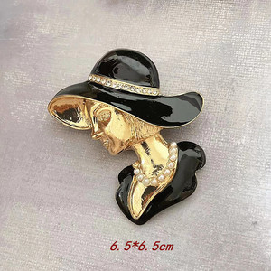 Broche de Liga Dourada com Estilo Retrô Europeu e Americano, Joia de Retrato Feminino Bonita para Casamento e Festa - Product Image 6