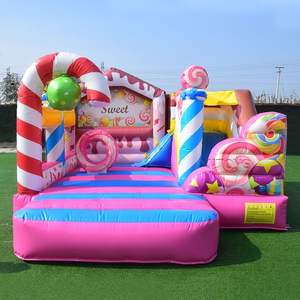 Château gonflable mignon en forme de sucette avec toboggan, nouveau design, pour enfants, pour fêtes intérieures et extérieures, usage domestique - Product Image 2