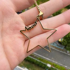 Personalizzato personalizzato <span class=keywords><strong>stella</strong></span> lettera ciondolo logo collana d'oro <span class=keywords><strong>con</strong></span> il <span class=keywords><strong>nome</strong></span> per le donne gioielli regalo - Product Image 1