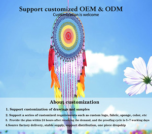 Décoration murale pour la maison 40cm crochet coloré attrape-rêves fleur protection <span class=keywords><strong>de</strong></span> l'environnement peut <span class=keywords><strong>être</strong></span> personnalisé - Product Image 2