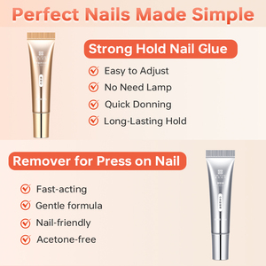 Colla Gel per Estensione Unghie ad Asciugatura Rapida per Unghie Finte, Adesivo Forte e Duraturo con Solvente, Non Necessita di Luce UV, Gel Personalizzato - Product Image 1