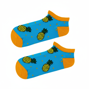 Blue Pineapple Floral Letter Animal Embroidered Ankle <b>Socks</b> Breathable Nylon Custom Logo One Size for Daily Use Winter Season - Product Image 2