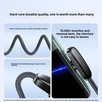 Cable USB Tipo C de Carga Rápida de 6A y 100W con Trenzado de Nailon en Ángulo Recto para Dispositivos Android, Cable para Juegos con Puerto USB Tipo C