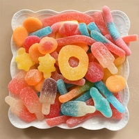 Fabricants chinois de bonbons OEM, vente en gros de bonbons gélifiés moelleux, acidulés et sucrés, aux saveurs de fruits assorties, en forme d'anneaux, d'ours et de vers
