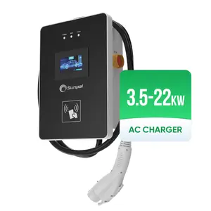 Sunpal Wall Mount Ev Charger Ocpp 7KW 10KW 12KW Home Use Solar Electric Charger Station Fast Charge Retractable Car Charger
