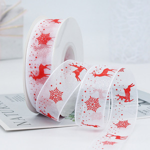 2,5 cm 22 m Kerstlint Verpakkingslint Cadeau Satijnen lint Accessoires DIY Decoratie Goudfolie Polyester Klassiek - Product Image 2
