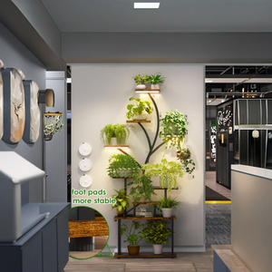 Étagère de rangement intérieure multicouche Étagère à fleurs <span class=keywords><strong>pour</strong></span> balcon avec jardinières Conception <span class=keywords><strong>d</strong></span>'<span class=keywords><strong>escalier</strong></span> - Product Image 1